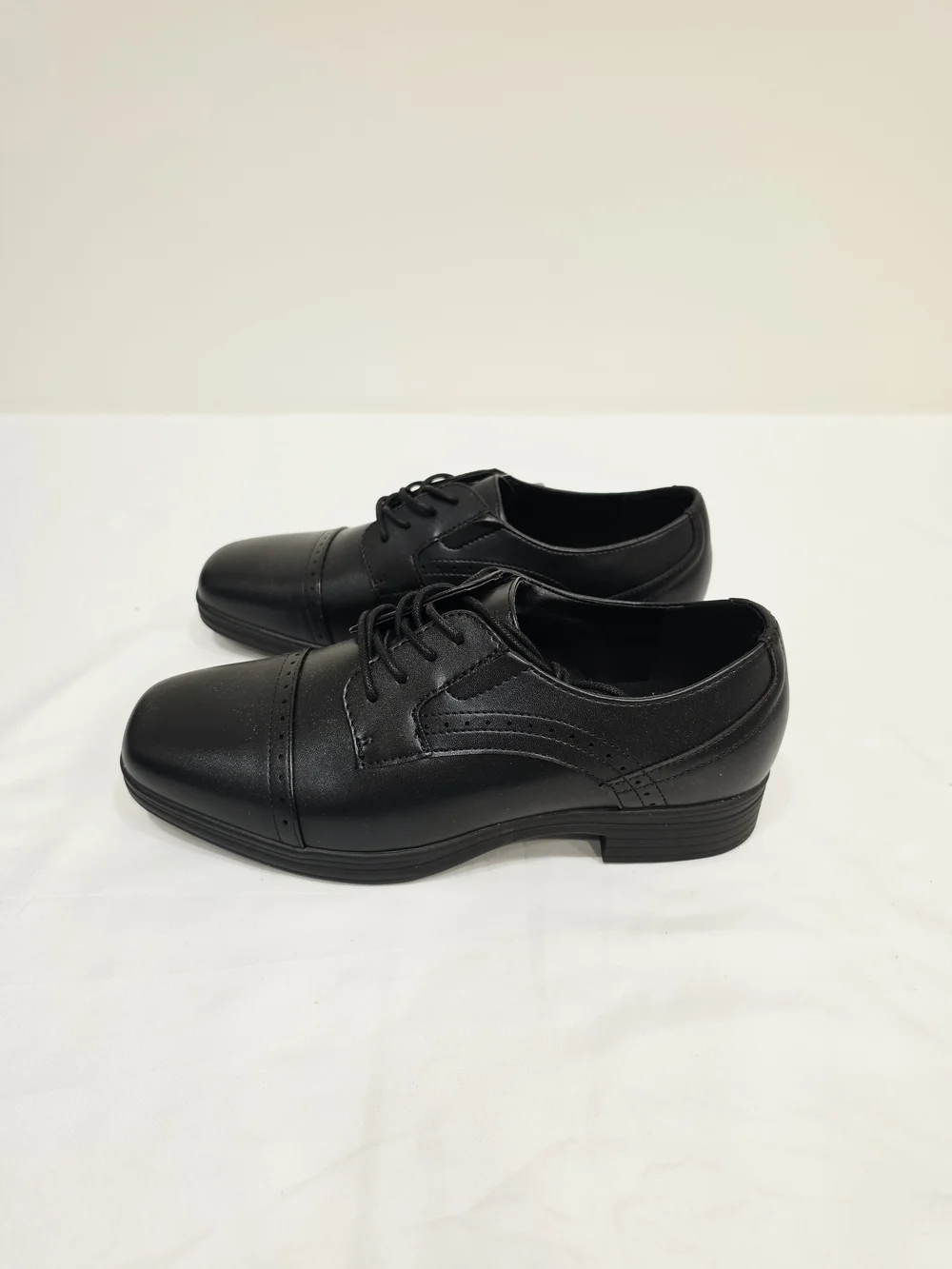 Stafford Black Dane Jr. Cap-Toe Lace-Up Dress Oxfords